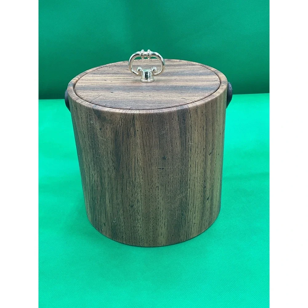 Vintage Wood Ice Bucket - Mid-Century Modern Style-Retro‎
